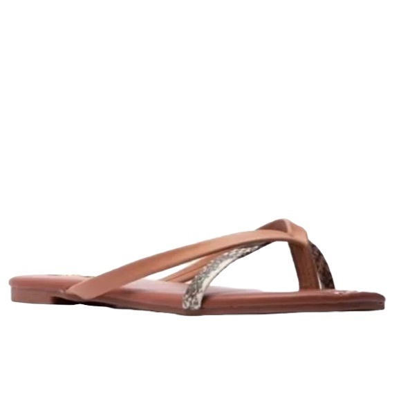 Strappy Sandals Snake Print Beige - Picture 3 of 4